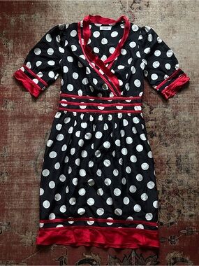Vintage Moschino Polka Dot Silk Dress